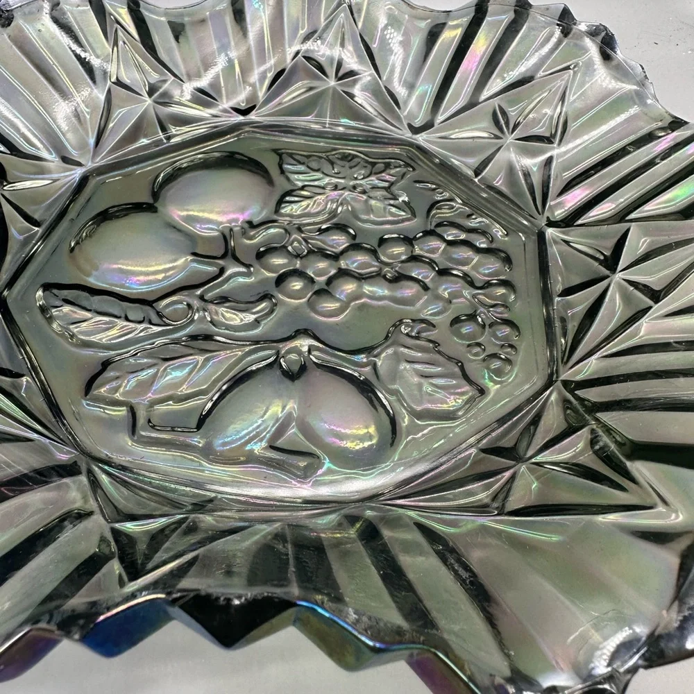 Federal Glass Carnival glass ruffled plate